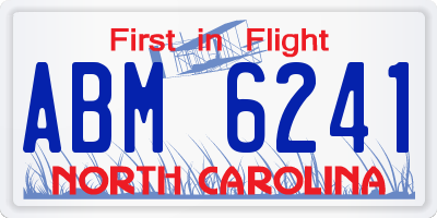 NC license plate ABM6241