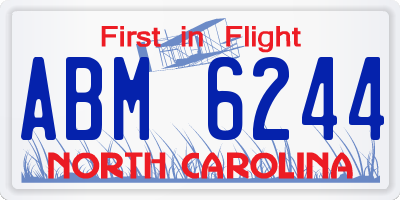 NC license plate ABM6244