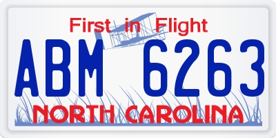 NC license plate ABM6263