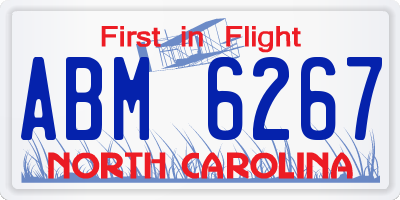 NC license plate ABM6267