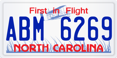 NC license plate ABM6269