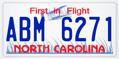 NC license plate ABM6271