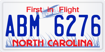 NC license plate ABM6276