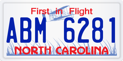 NC license plate ABM6281