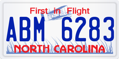 NC license plate ABM6283