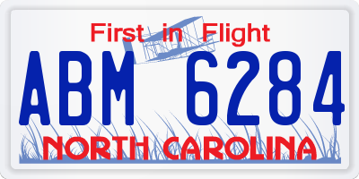 NC license plate ABM6284