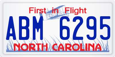 NC license plate ABM6295