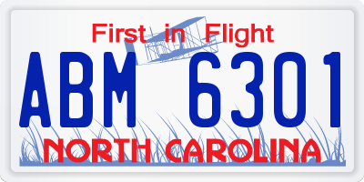 NC license plate ABM6301