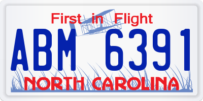 NC license plate ABM6391