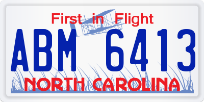 NC license plate ABM6413