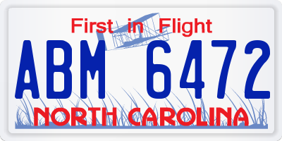 NC license plate ABM6472