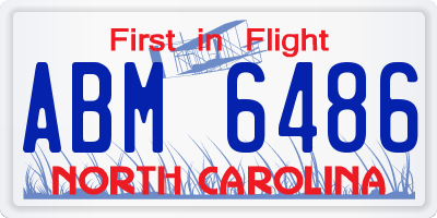 NC license plate ABM6486