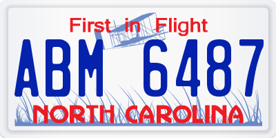 NC license plate ABM6487