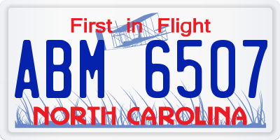 NC license plate ABM6507