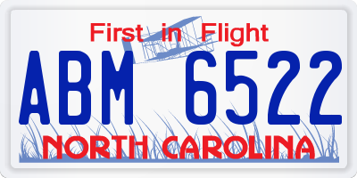 NC license plate ABM6522