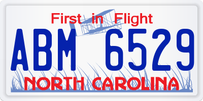 NC license plate ABM6529