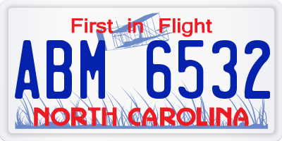 NC license plate ABM6532