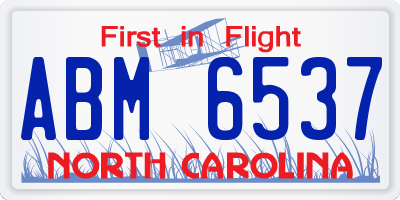 NC license plate ABM6537