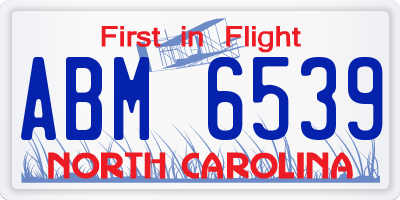NC license plate ABM6539