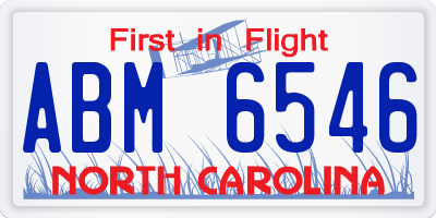 NC license plate ABM6546