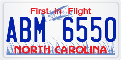 NC license plate ABM6550
