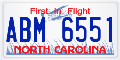 NC license plate ABM6551