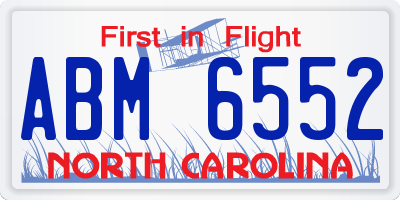 NC license plate ABM6552
