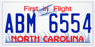 NC license plate ABM6554