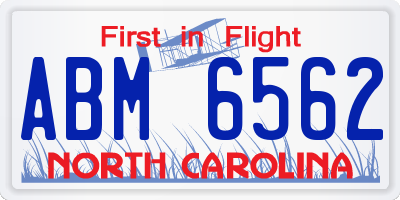 NC license plate ABM6562