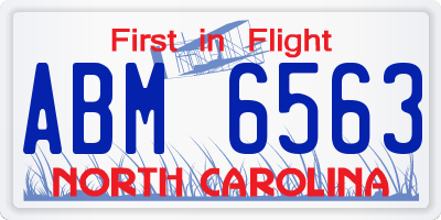 NC license plate ABM6563