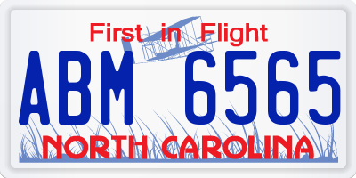 NC license plate ABM6565