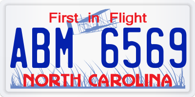 NC license plate ABM6569