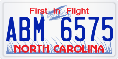 NC license plate ABM6575