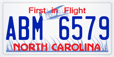 NC license plate ABM6579