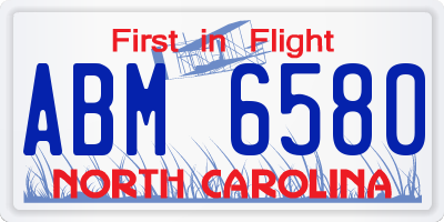 NC license plate ABM6580