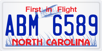 NC license plate ABM6589