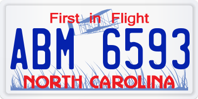 NC license plate ABM6593