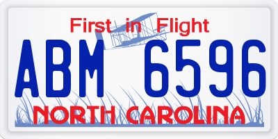 NC license plate ABM6596