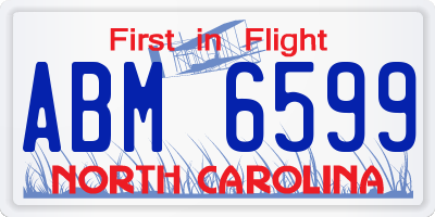NC license plate ABM6599