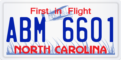 NC license plate ABM6601