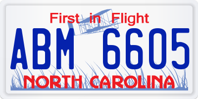 NC license plate ABM6605