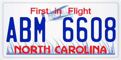 NC license plate ABM6608