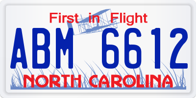 NC license plate ABM6612