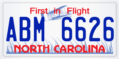 NC license plate ABM6626