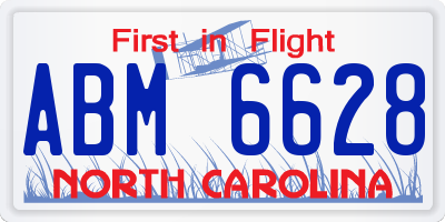 NC license plate ABM6628