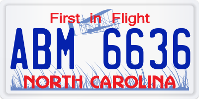 NC license plate ABM6636