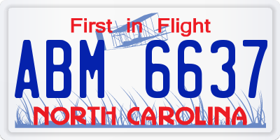 NC license plate ABM6637
