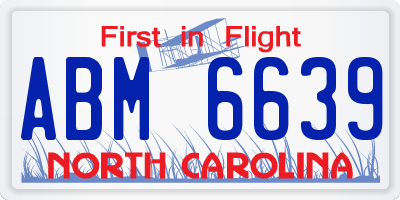 NC license plate ABM6639