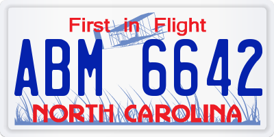 NC license plate ABM6642
