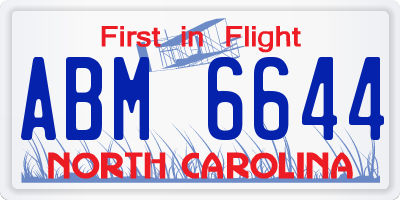 NC license plate ABM6644